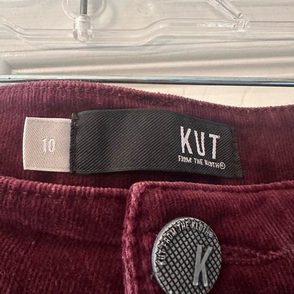 Kut from the Kloth Corduroy Maroon Diana Skinny 10 - Picture 2 of 3
